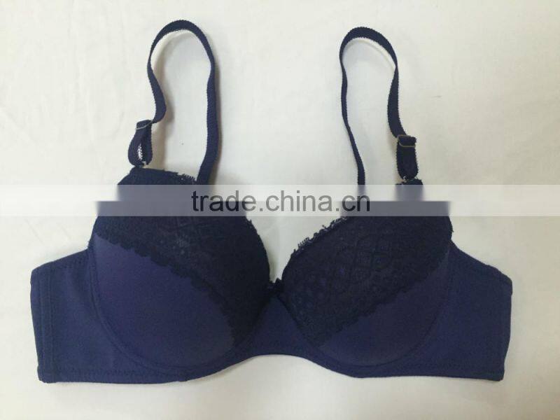 2016 Beautiful bra Latest Fashion Sexy Bra Design Women Deep V Thick Padded Underwire Lace Bra Push-Up Bra Big Size 38C