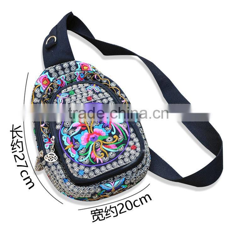 Luckybags waist bag ethnic embroidery shoulder bag multi waist bags for ipad embroidery shoulder bags for women