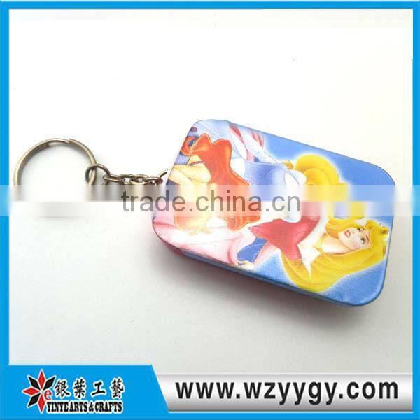 rectangle picture photo frame keychain, metal keyring