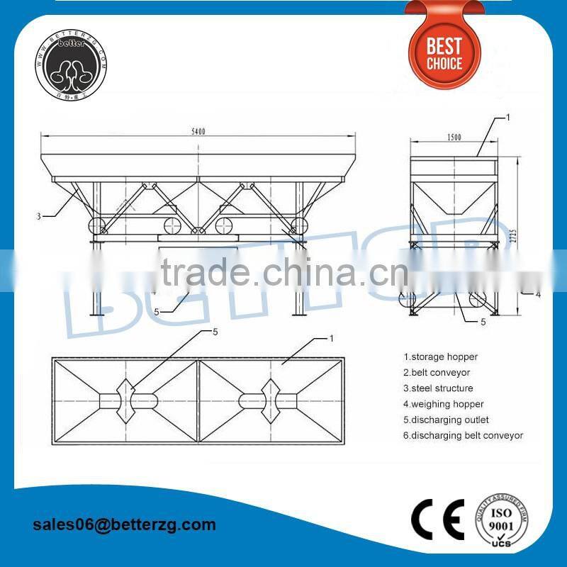 Waterproof concrete batching machine Affiliate with 2.4m hight concrete batch machine