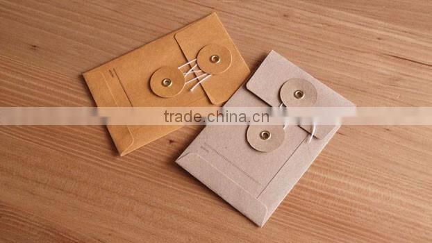 Mini Vintage Retro Kraft Paper Envelopes Brown Kraft Paper Envelop with String With Eyelets
