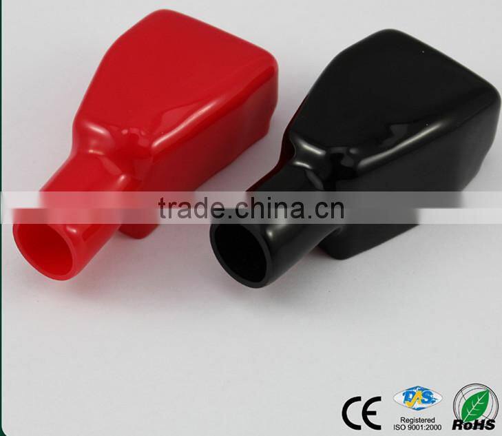 Safety battery terminal nozzle insulator red black