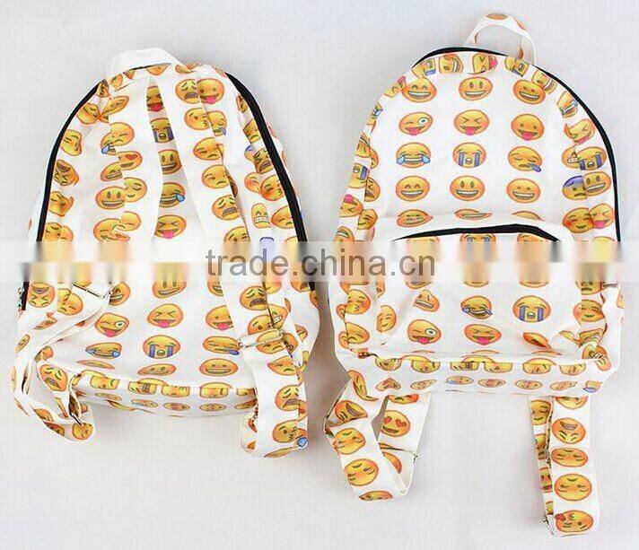 Emoji Printed High School Bag Backpack,smile face canvas daypack backpack cool Cute Emoji Backpack
