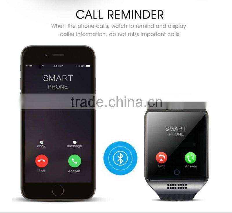 2016 Smart Watch Q18 Bluetooth Wearable Curved Screen Touch High Quality Support For Android and IOS Phone Wristwatch