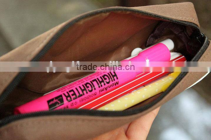 Student Sweet Canvas School Pen Bag Pencil Case Cosmetic Bags Travel Makeup Bags