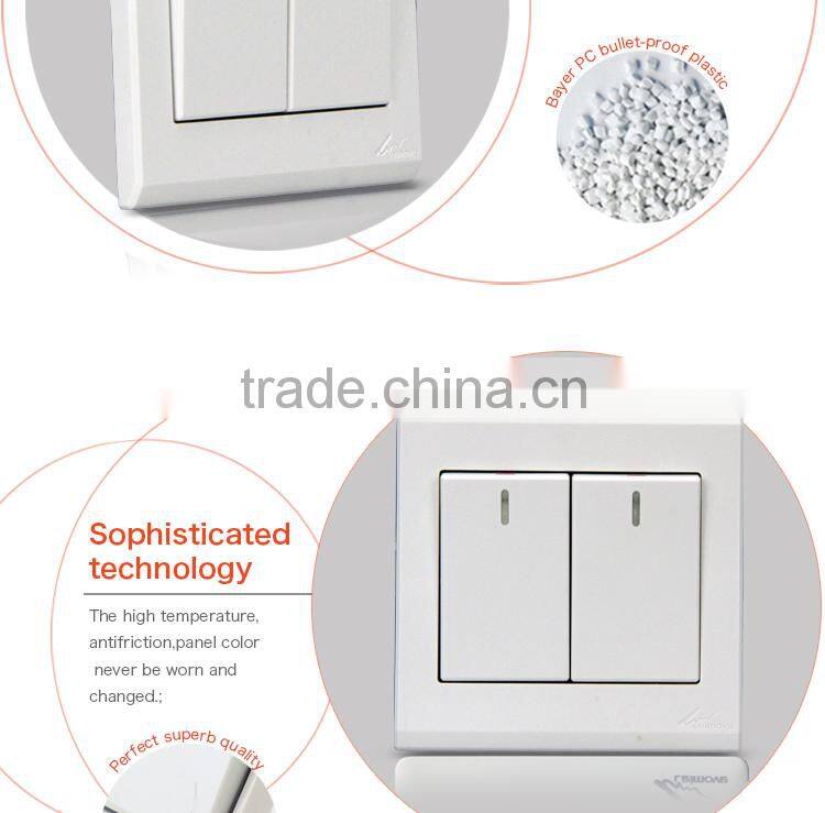 High quality frosted faceplate PC white two gang Audio wall socket