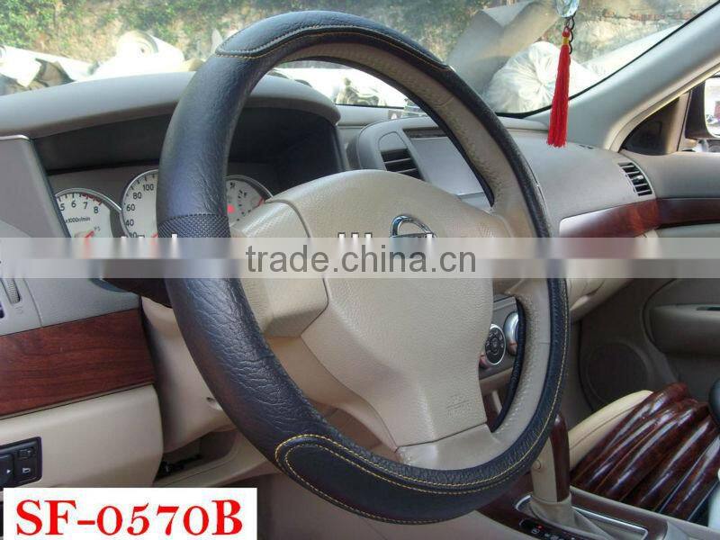 hign quality hot sale car steering wheel cover with black rubber ring