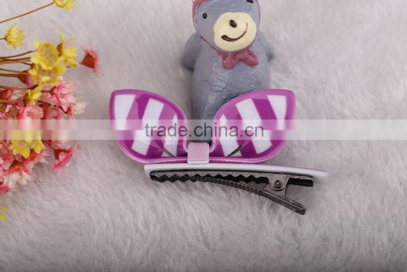 wholesale fancy colorful bow hair clip girls Alilgator Clip kids hair accessories