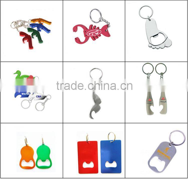 Custom Shaped Metal Aluminum Beer Opener Keychain Promotion