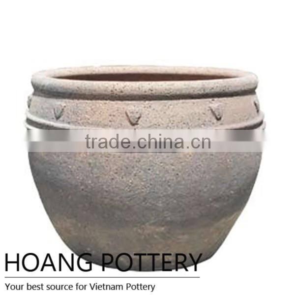 Antique Round Oldstone Garden Pot / Planter