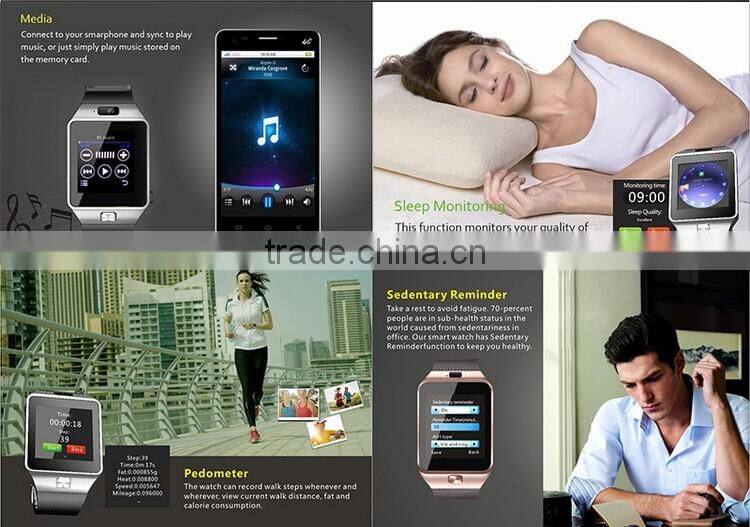DZ09 bluetooth smart watch for android IOS Samsung Iphone phone support SMI/TF men women sport wristwatch
