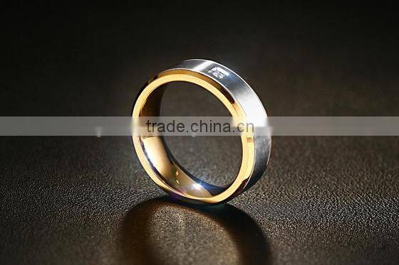 NO MOQ KSF Stainless Steel Matte Ring 6mm Wedding Rings With AAA CZ Stone