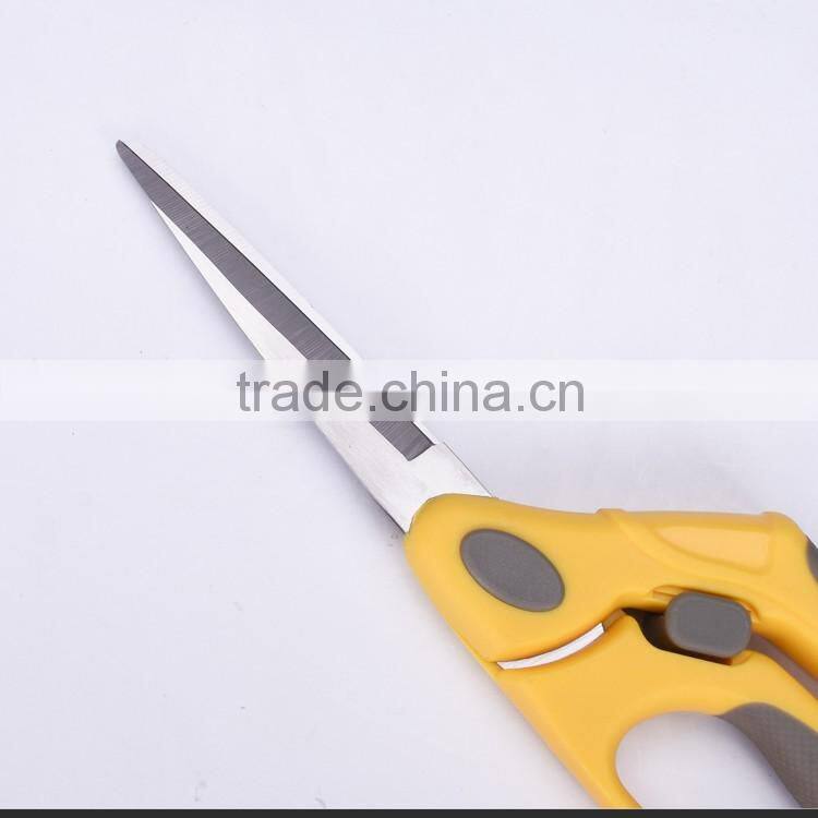 SS130110Y -2016 New style and design 8" stainless steel tailor scissors with colorful plastich handle