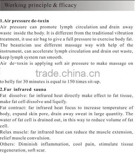 best price for import Pressotheraphy machine Air pressure and Infrared which hot sales with good quality