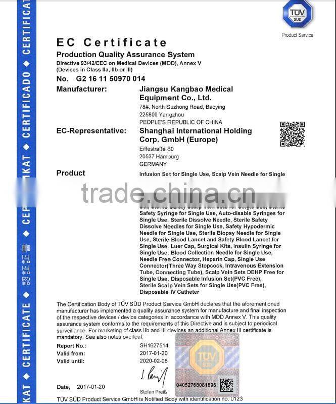 Disposable Medical Scalp vein set, Medical Intravenous needle, Disposable Butterfly Infusion Set Needle