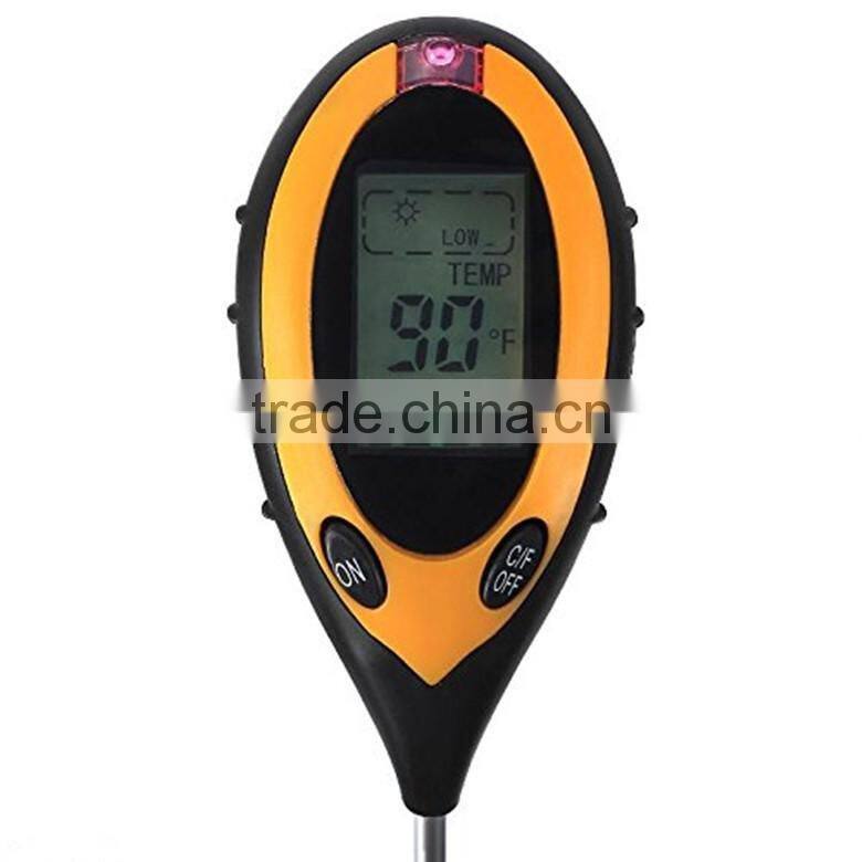 4 IN 1 Soil Moisture Monitor, Soil PH Value, Soil Temperature and Sunlight Intensity Tester