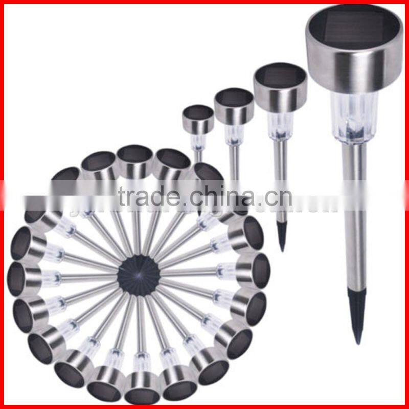 New 24 Pack Black Outdoor Bright White LED Solar Landscape Path Lights Yard Lamp