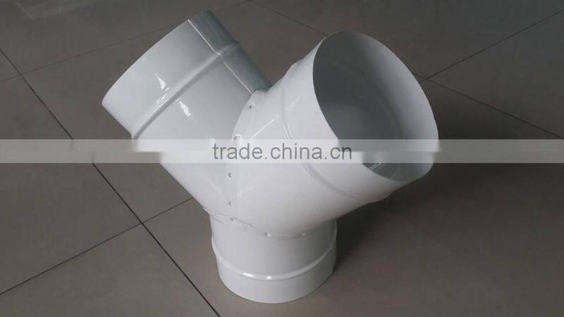 Greenhouse Air Ventilation System Galvanized Steel Y Tee 3-way Round Connector for Spiral Hose Duct Fittings