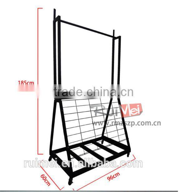 Floor Standing Portable Hanging Rug Display Metal Rack