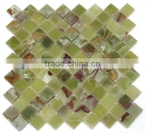 HOT SALE CHEAP PRICE DARK GREEN ONYX MOSAIC TILES COLLECTION