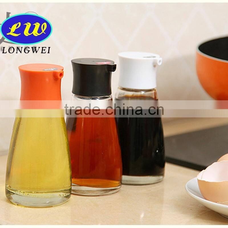 200ml glass soy sauce bottle with color lid