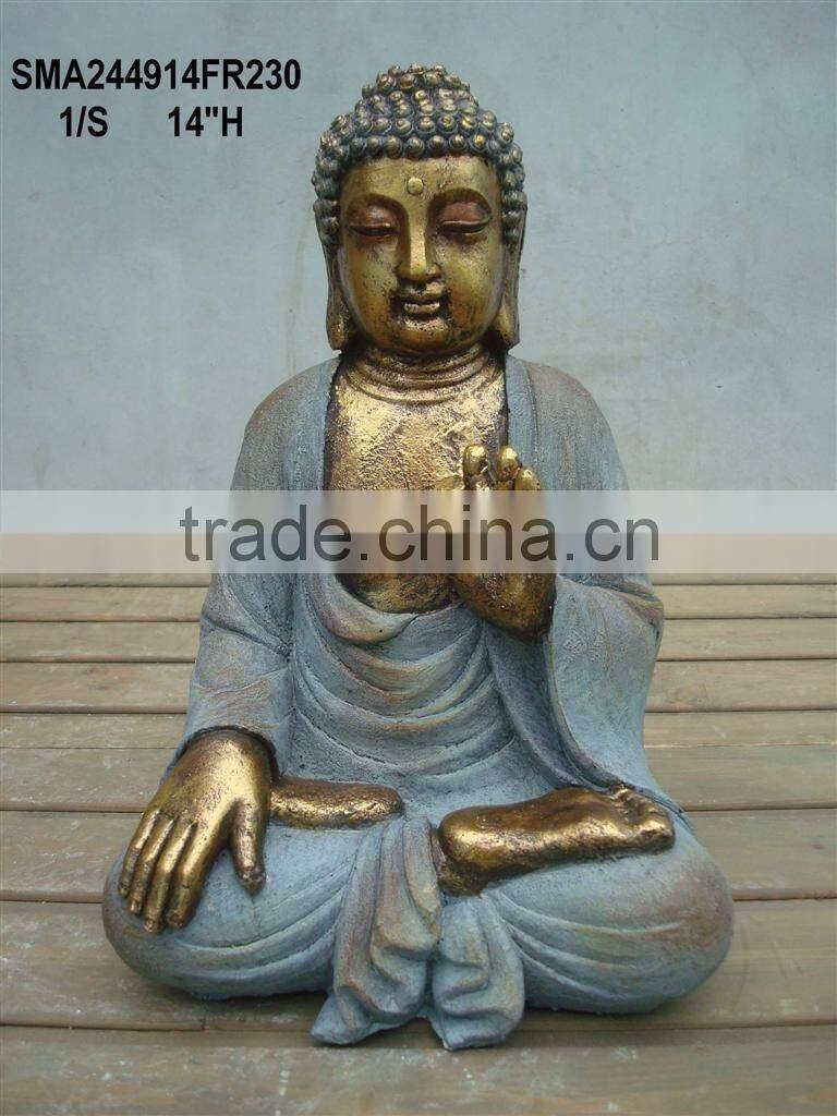 Fiberston made stiing buddha statue for garden decorative