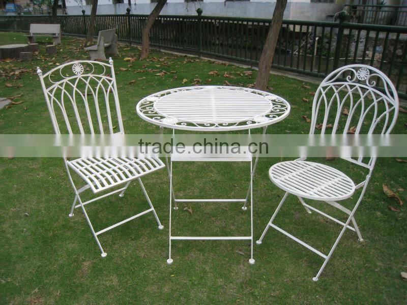 Elegant Wrought Iron Folding Metal Table Garden Furnitures