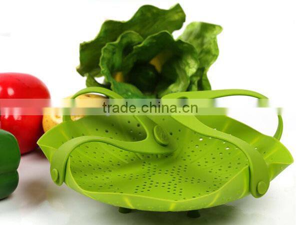 silicone vegetable fruit strainer colander basket mat bowl steamer