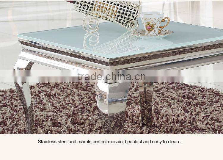 D306 Living Room Furniture Marble Stainless Steel Console Table