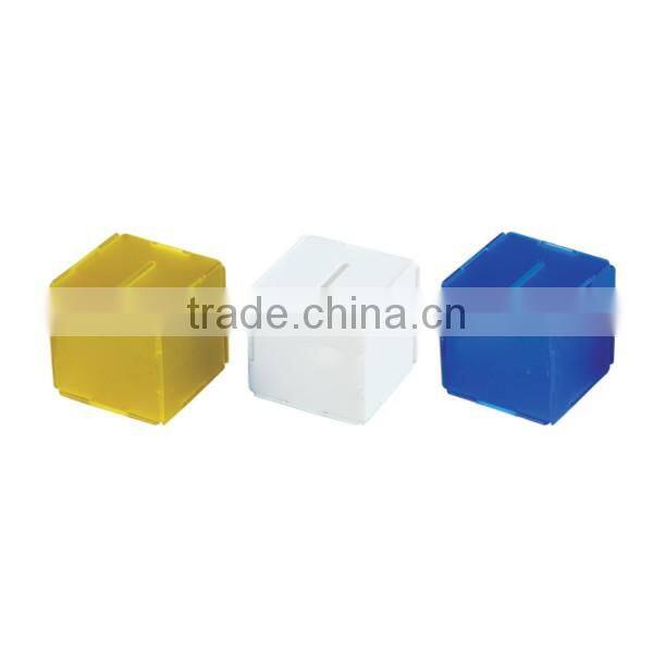 Square shaped mini custom coin bank