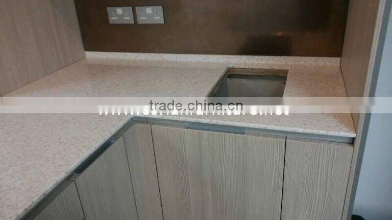 Morden design glacier white solid surfaces built kitchen cabinet