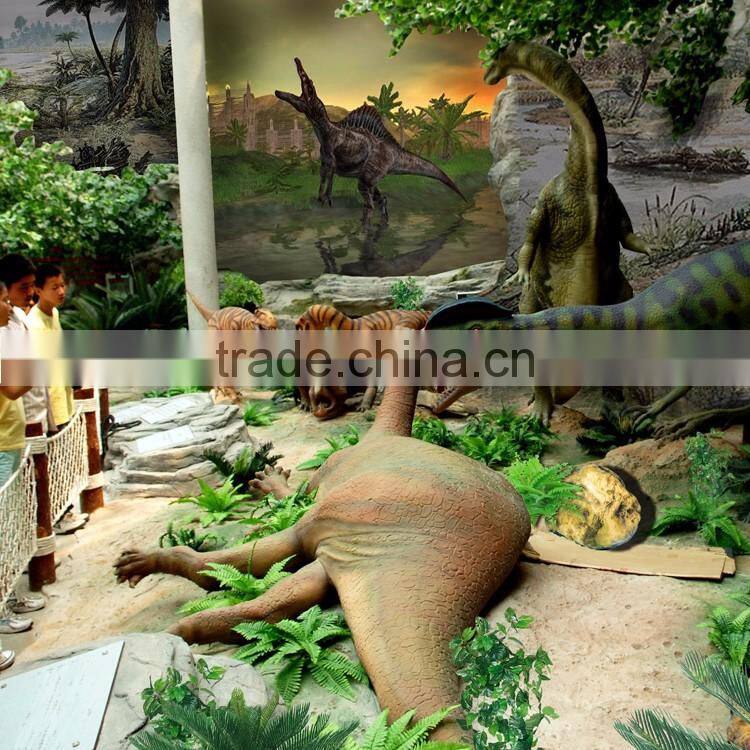 Class B1 fire protective artificial fern plants for dinosaur museum decoration