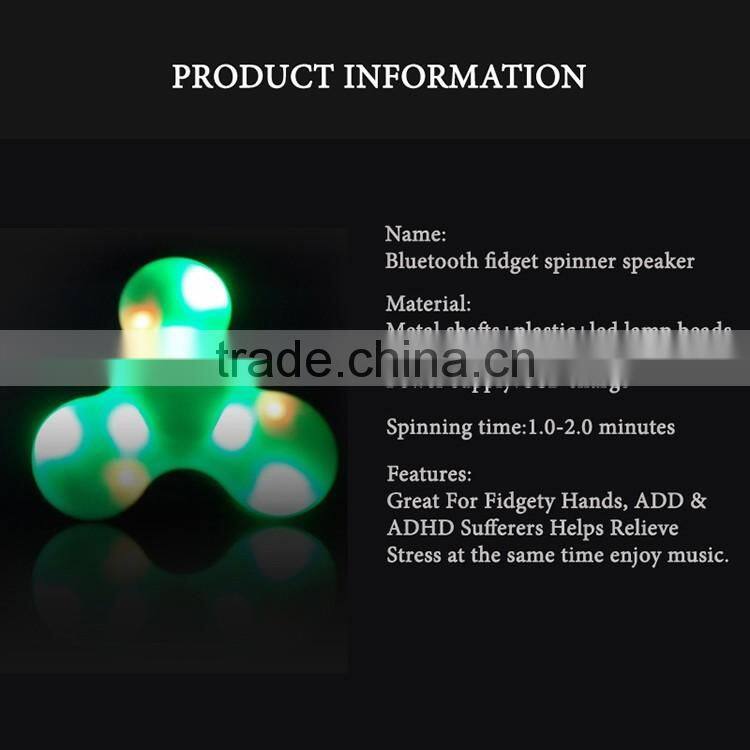 2017 Best selling new EDC 608 bearing tri fidget spinner with bluetooth speaker function