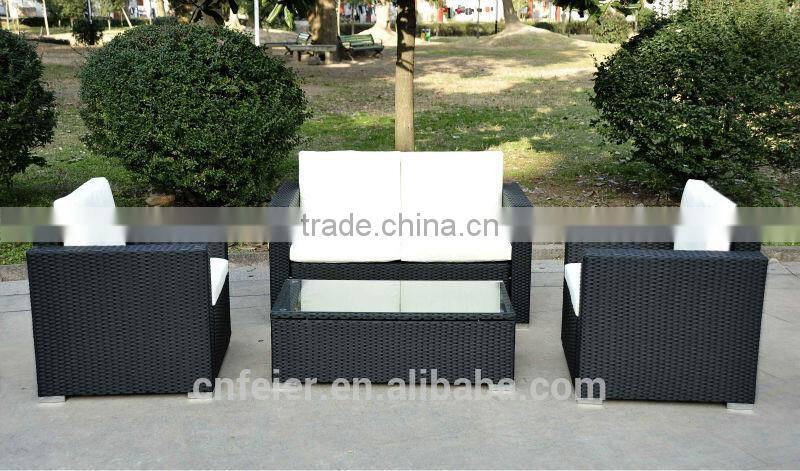 outdoor synthetic furniture thick rattan sofa