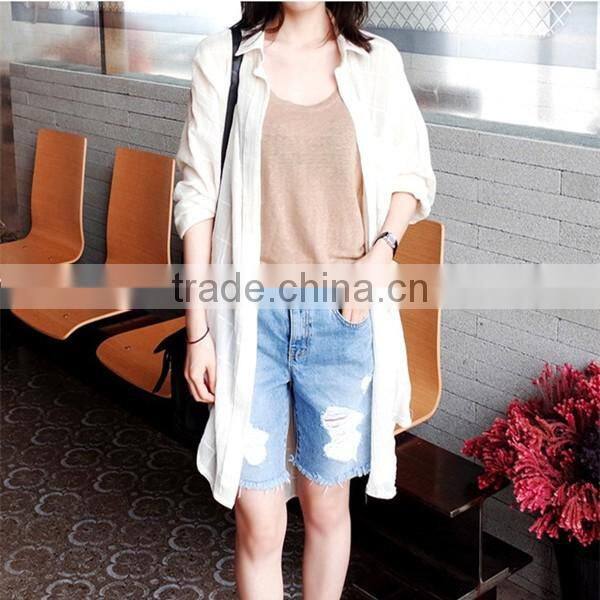 Women fifth denim pants summer short ripped jeans