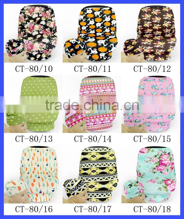 Elegant Car Seat Cover For Baby Flower Baby Winter Hat Set Washable Car Seat Cover