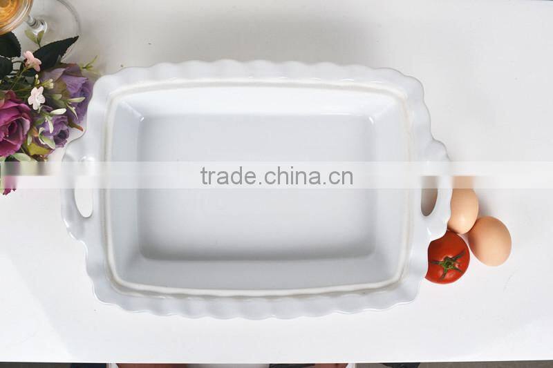 15.5" Square porcelain baking tray with lid