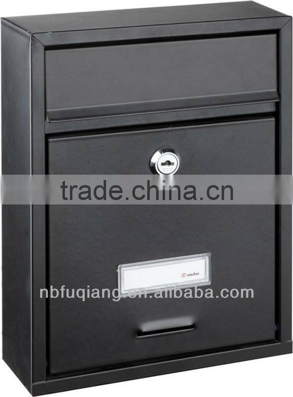 FQ-173 Wall mounted cast iron mailbox metal mailbox with paint coating black color item
