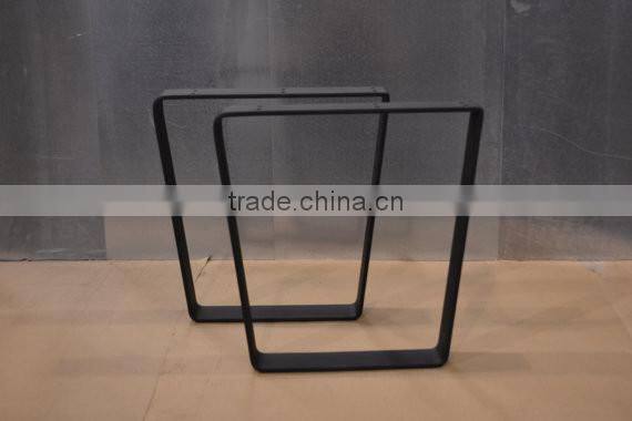 Wholesale 28 inch metal flat steel black coated wood furniture feet