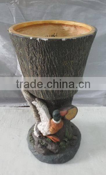 knock-down fiberglass duck wooden flower pots for livingroom