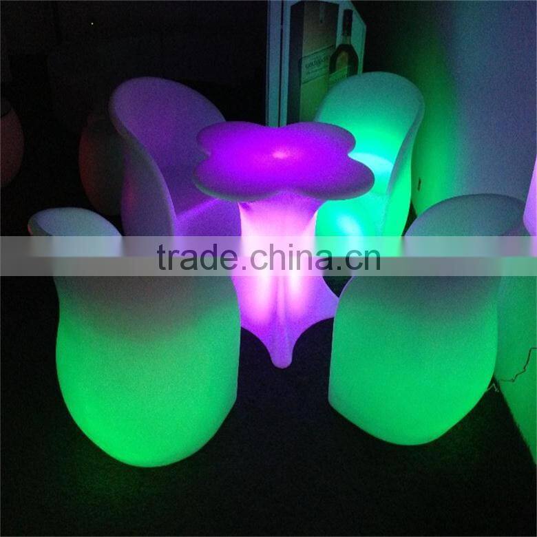 L shaped LED table, illuminated led table with color changing