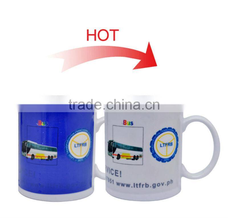 Ceramic Logo Wrapped Mug Color Changing Mug Heat Sensitive