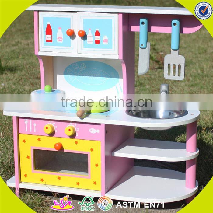 Wholesale interesting baby wooden kitchen toy role play game kids wooden kitchen toy W10C050