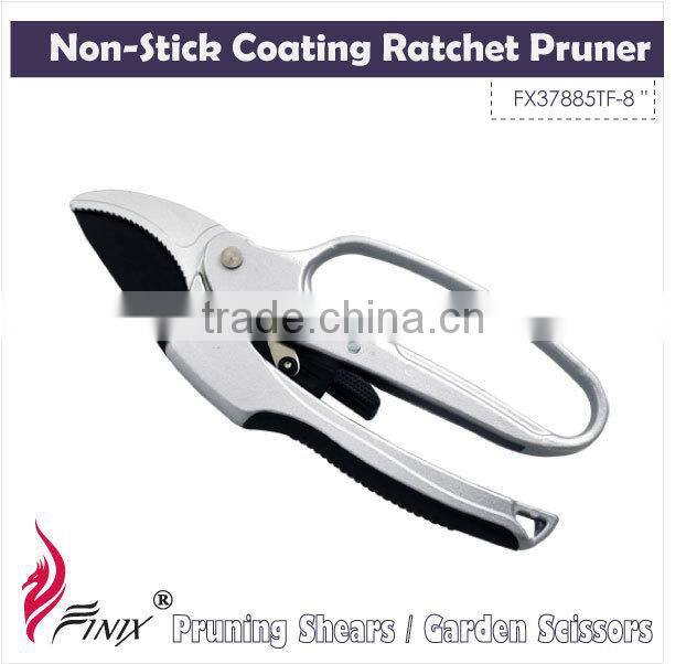 High Carbon Steel Non-Stick Coating Bypass Ratchet Pruning Shear