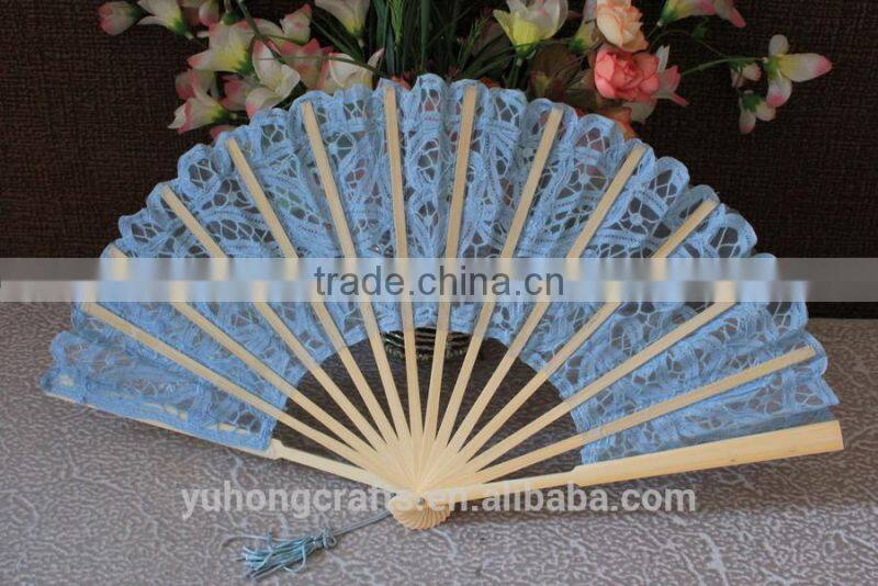 Handicraft Cloth Bamboo Lace Hand Fan