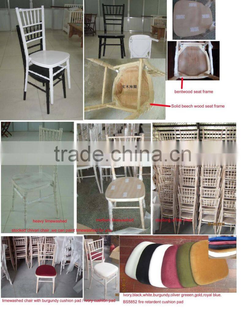 hot sale stackable UK style beech wood Banqueting Limewash chiavari chair