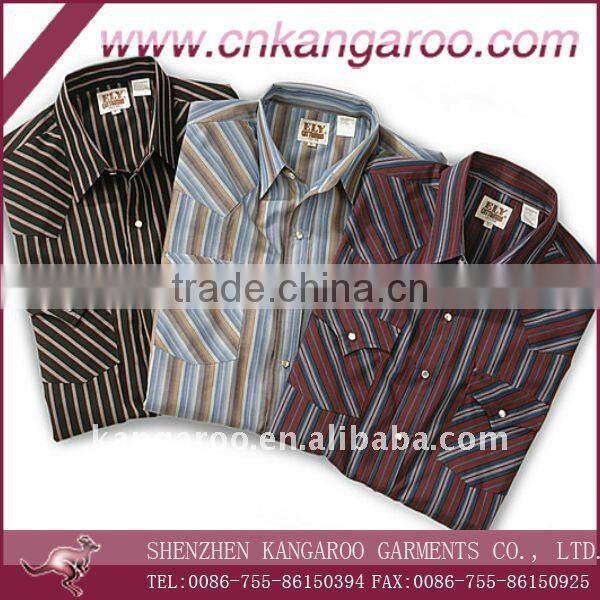 Men's cotton woven blue white plaid shirts