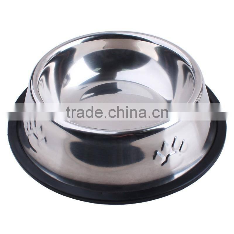 Food grade Eco-friendly silicone collapsible stainless steel Pet Feeder/Puppy Food Bowl