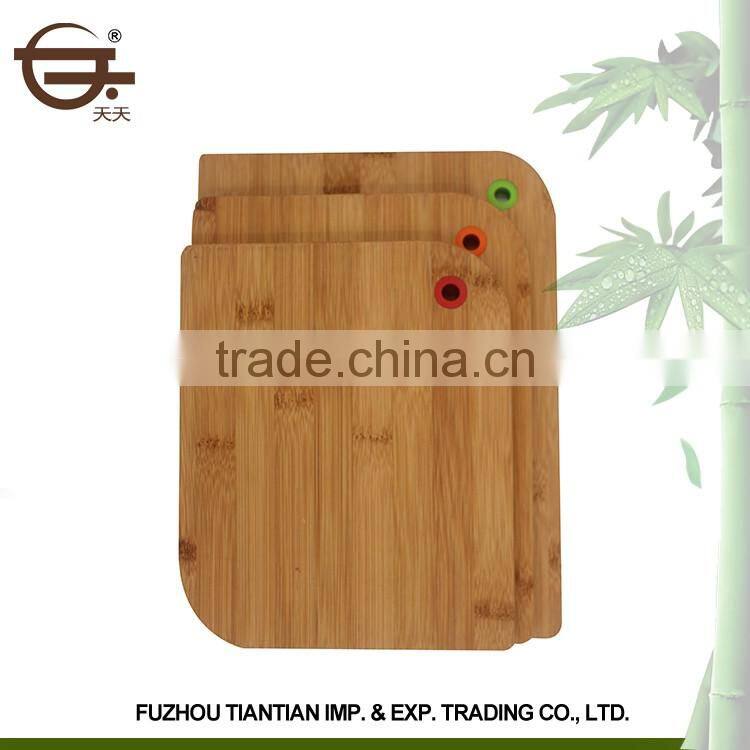 Various size bamboo cutting boards set kitchen chopping blocks