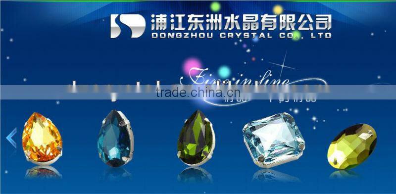 Pujiang factory directly sale pointback Oval crystal beads for graments